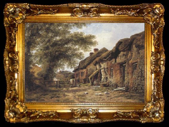 framed  William Pitt Old Cottages at Stoborough,Dorset (mk37), ta009-2